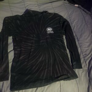 Black Tie-Dye Long Sleeve Shirt
